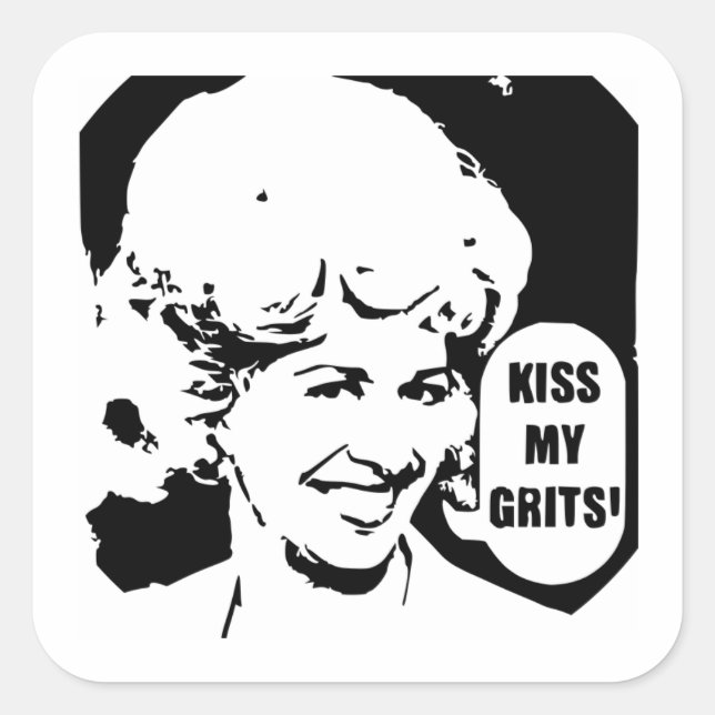Flo Kiss my grits! Square Sticker (Front)
