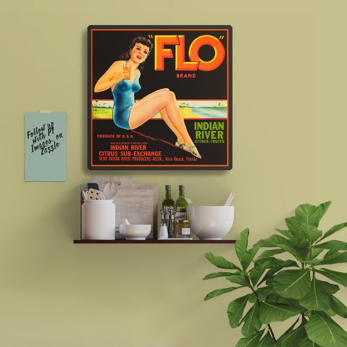 FLO Oranges packing label Poster