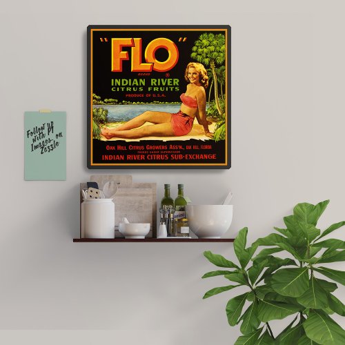 FLO Oranges packing label Poster