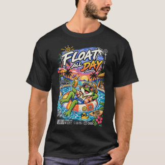 Float All Day – Chill Frog Summer Vibes T-Shirt