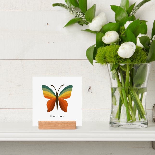 Float Hope Retro Rainbow Butterfly Giclee Print Holder (Insitu 4)