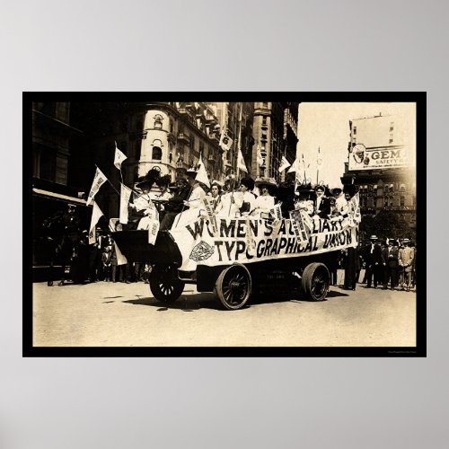 Float in Labor Day Parade New York City 1909 Poster