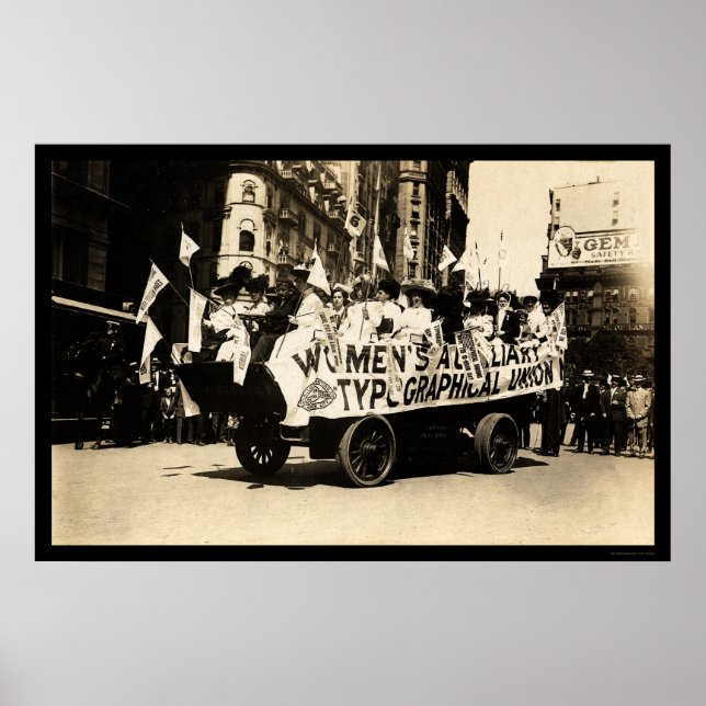 Float in Labor Day Parade New York City 1909 Poster (Front)