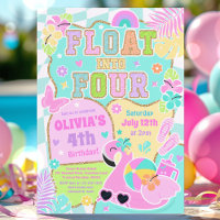 Float Into Four Varsity Preppy Girl 4th Birthday