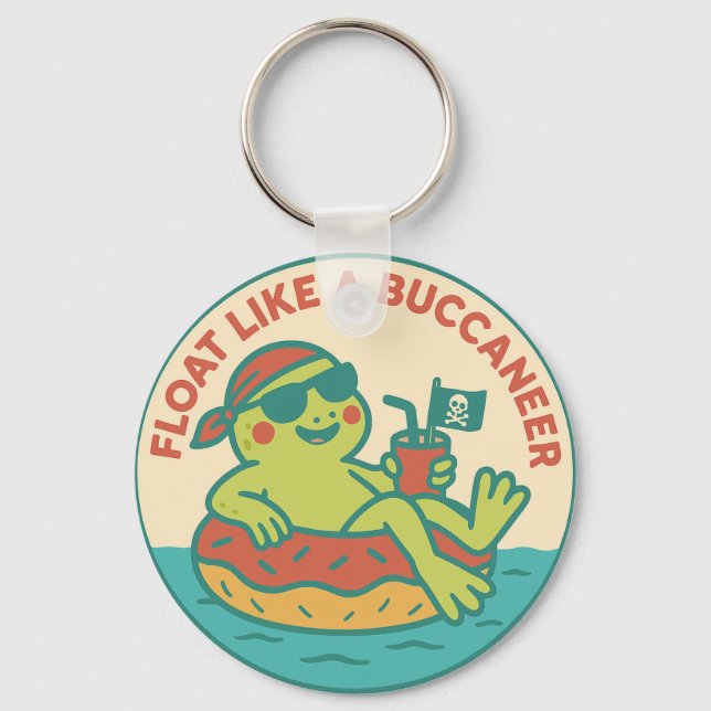 Float Like A Buccaneer Frog Keychain (Front)