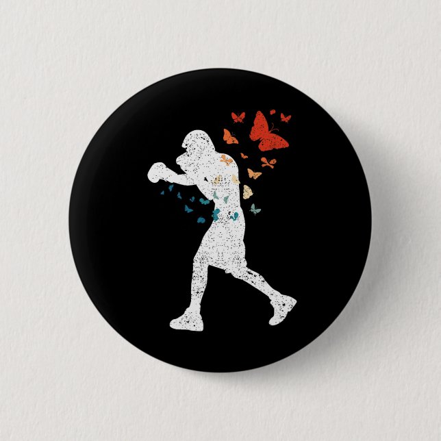 Float Like Butterfly Sting Bee Boxer Love Boxing S Button (Front)