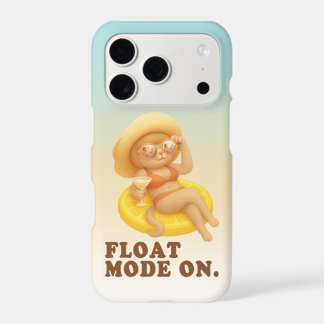 Float Mode On: Summer Cat Lemon Pool Party Art Case-Mate iPhone Case (Back)