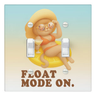 Float Mode On: Summer Cat Lemon Pool Party Art Light Switch Cover