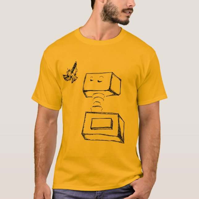 float robot in gold T-Shirt (Front)