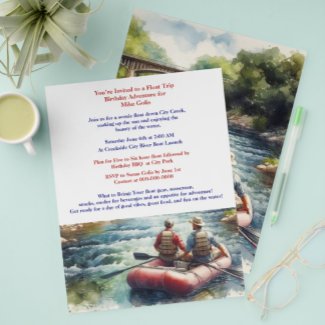 Float Trip Birthday Adventure Flyer