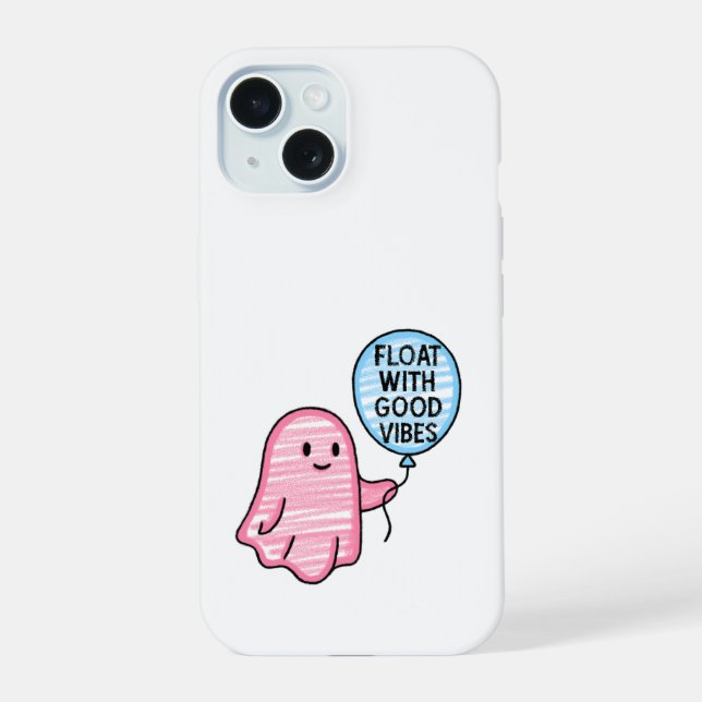 Float with good vibes cute boo design iphone case (Back)