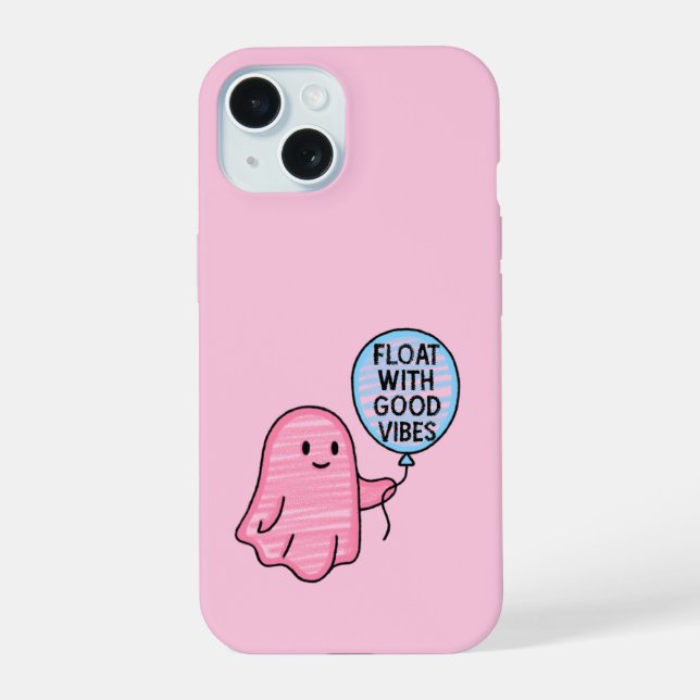 Float with good vibes cute boo design iphone case (Back)