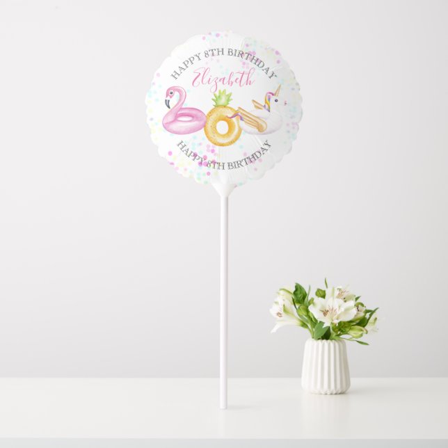 Floatie Pool Party Birthday Balloon (In SItu)