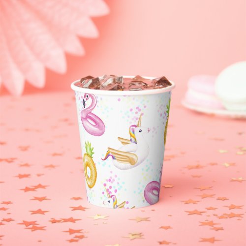 Floatie Pool Party Birthday Party Paper Cups
