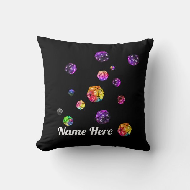 Floating 20 Sided Die    Throw Pillow (Front)