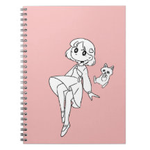 Floating anime girl and cat