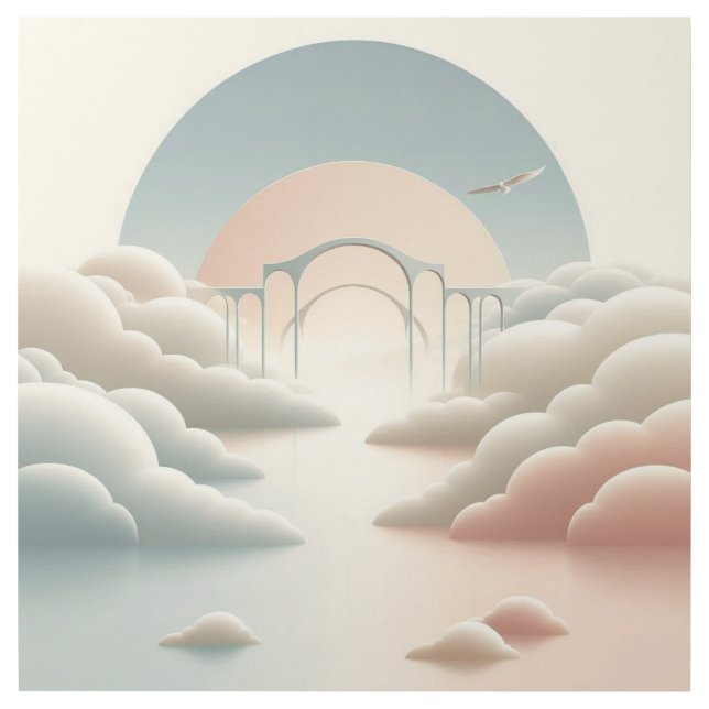 Floating Arch Bridges in Surreal Dream Sky Gallery Wrap (Front)