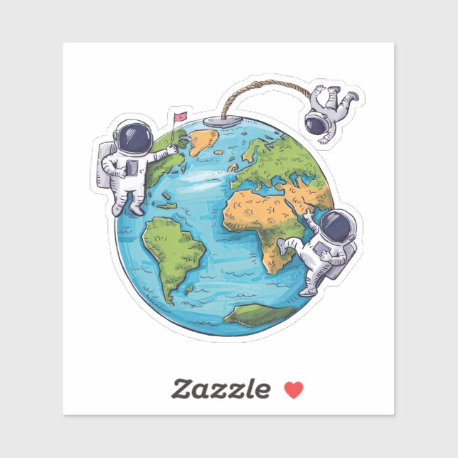 Floating Astronauts  Sticker (Sheet)