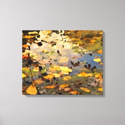 Floating Autumn Leaves Abstract Canvas Print