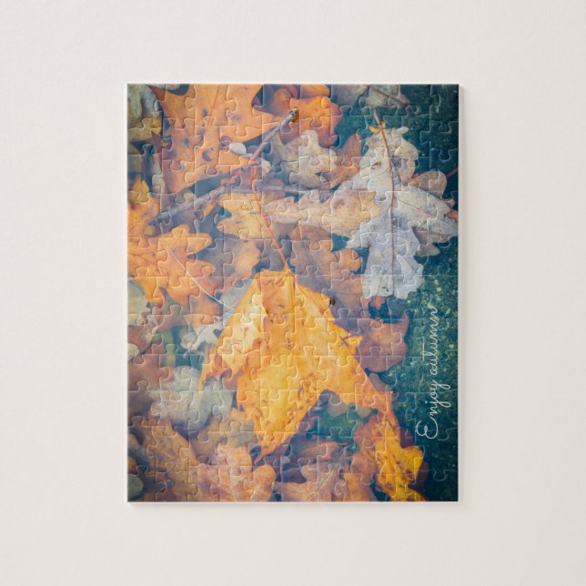 Floating autumn leaves jigsaw puzzle (Vertical)
