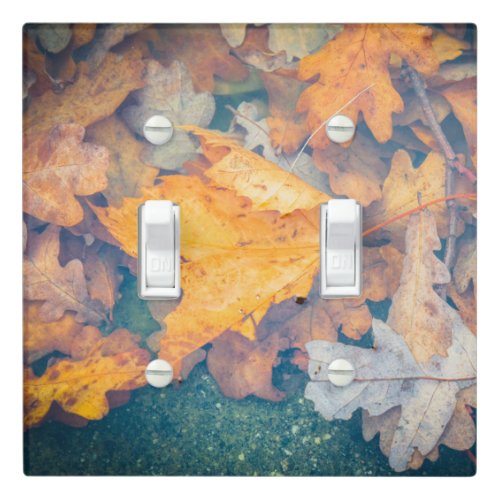 Floating autumn leaves light switch cover