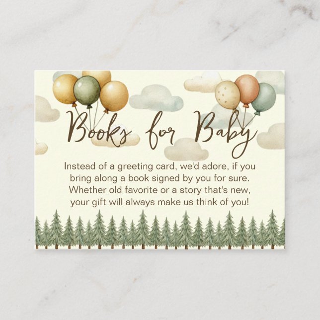 Floating Balloons Adventures Baby Shower Enclosure Card (Front)