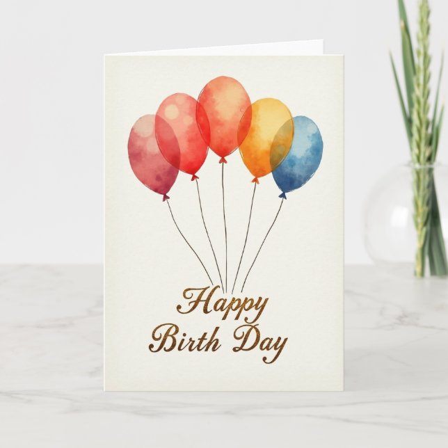 Floating Balloons Festive Card (Front)