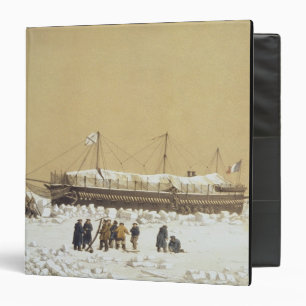 Floating battery La Tonnante in the ice before Kil 3 Ring Binder