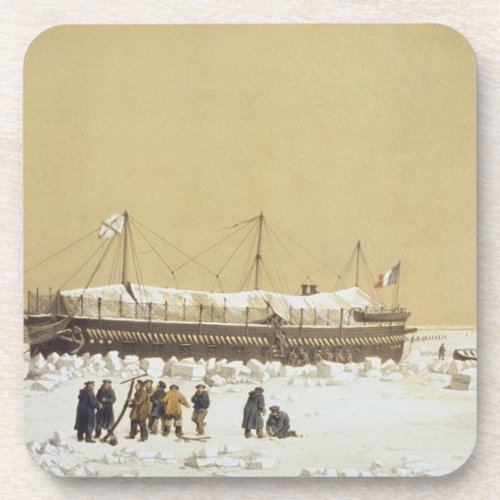 Floating battery La Tonnante in the ice before Kil Beverage Coaster