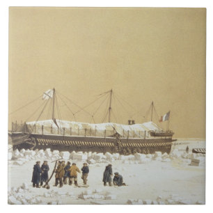 Floating battery La Tonnante in the ice before Kil Tile