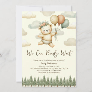 Floating Bear Adventures Baby Shower Invitation