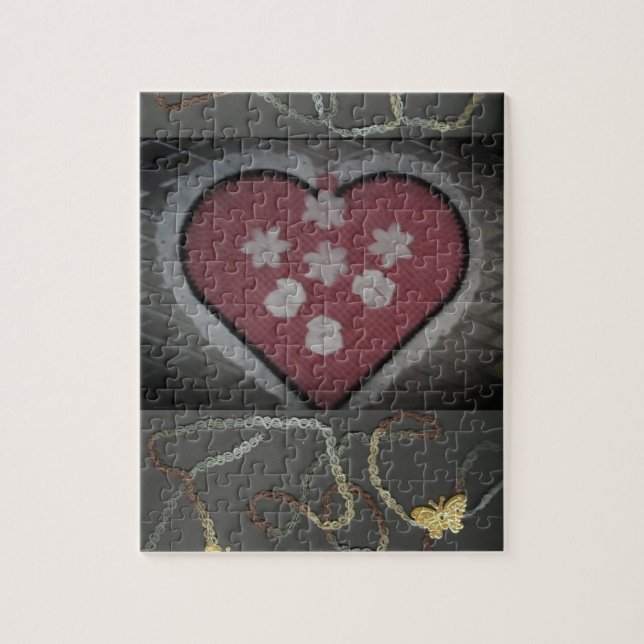 Floating Blossomed Heart & Butterfly Jigsaw Puzzle (Vertical)