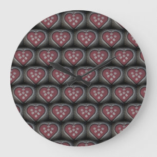 Floating Blossomed Hearts Large Clock