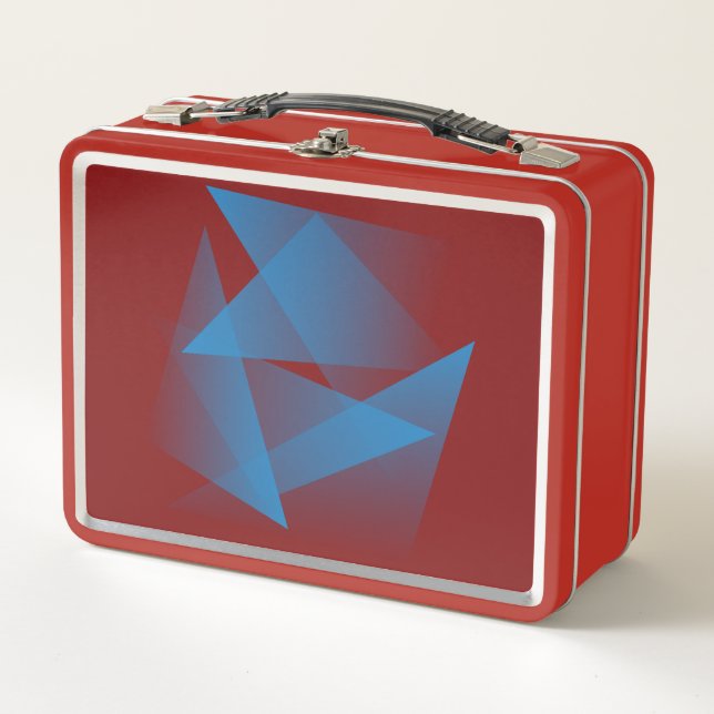 Floating blue fragments metal lunch box (Front)