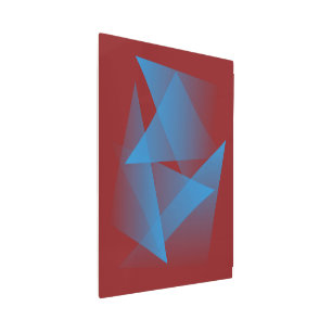 Floating blue fragments metal print