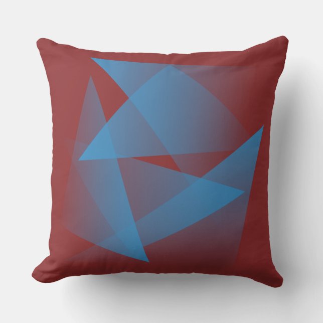 Floating blue fragments outdoor pillow (Front)