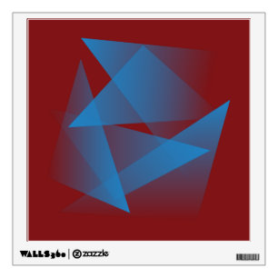 Floating blue fragments wall decal