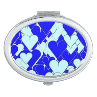 Floating Blue Hearts Makeup Mirrors