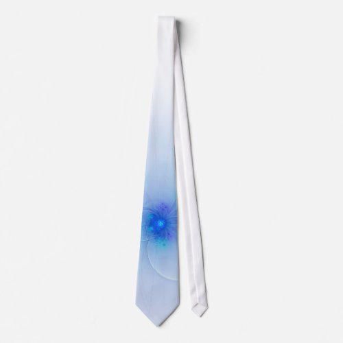 Floating Blue on White Neck Tie