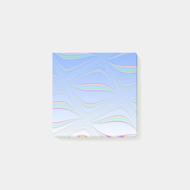 Floating Blue Wavy Design Post-it Notes (Front)