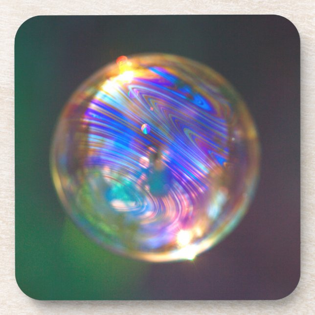 Floating Bubble Reflection Beverage Coaster (Front)