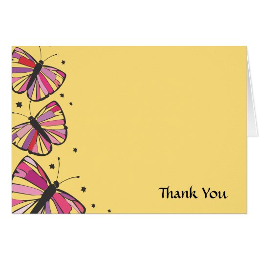 FLOATING BUTTERFLY Bat Mitzvah Thank You Card (Front Horizontal)