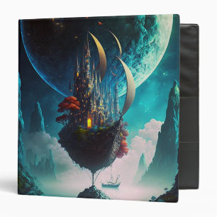 Floating Castle Ship Fantasy Art 3 Ring Binder