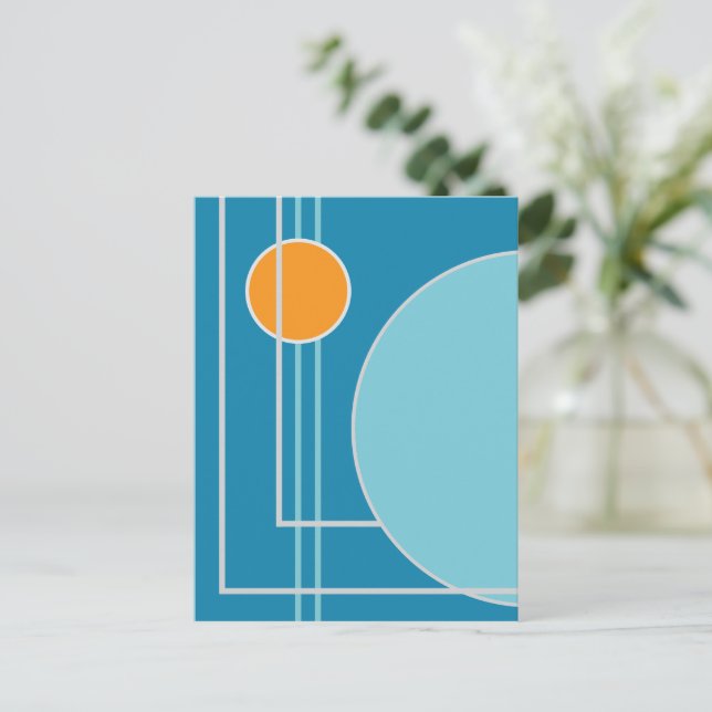 Floating Circles 11 Abstract Design Postcard (Standing Front)