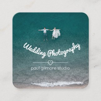 Floating Couple Square Photography Business Card