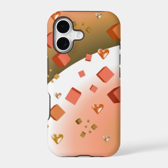 Floating Cubes and Hearts Iphone Case (Back)