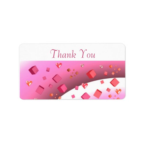 Floating Cubes and Hearts Thank You Labels