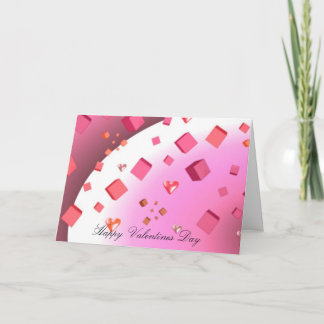 Floating Cubes and Hearts Valentine Design Holiday Card