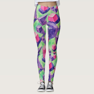 Floating Cubes Impossible Triangles Pattern Leggings