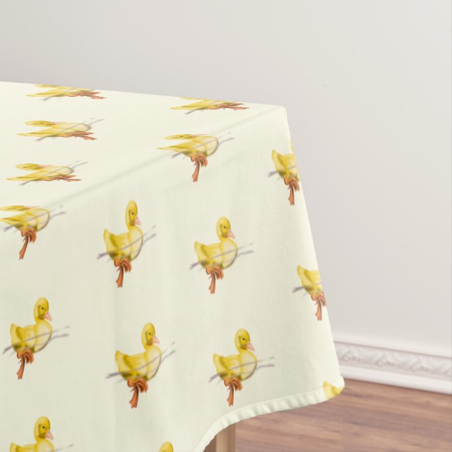Floating Cute Yellow Duck Tablecloth (In Situ)